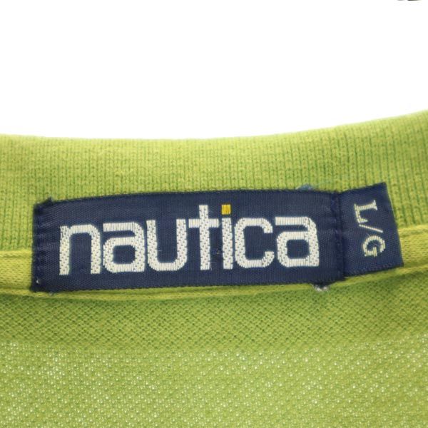 NAUTICA ノーティカ 90s オールド 半袖 ポロシャツ L 黄緑系 鹿の子 メンズ