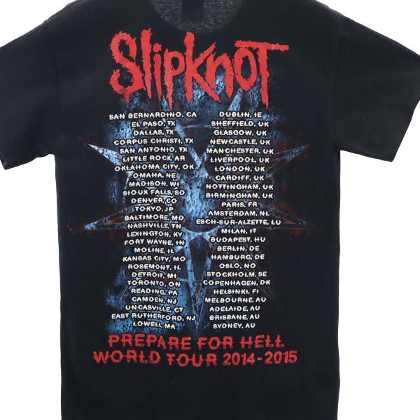 GILDAN ギルダン SLIPKNOT PREPARE FOR HELL 2014-2015 半袖 Tシャツ S ブラック系 スリップノット バンT メンズ
