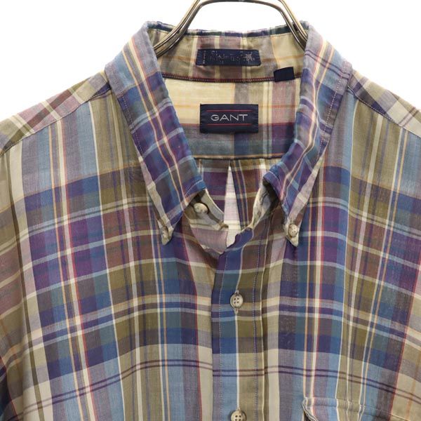 GANT ガント 90s オールド チェック 長袖 ボタンダウンシャツ XXL ビッグサイズ メンズ