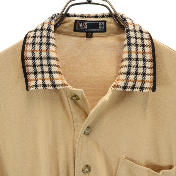 ダックス 日本製 ゴルフ 長袖 ポロシャツ M ベージュ DAKS メンズ