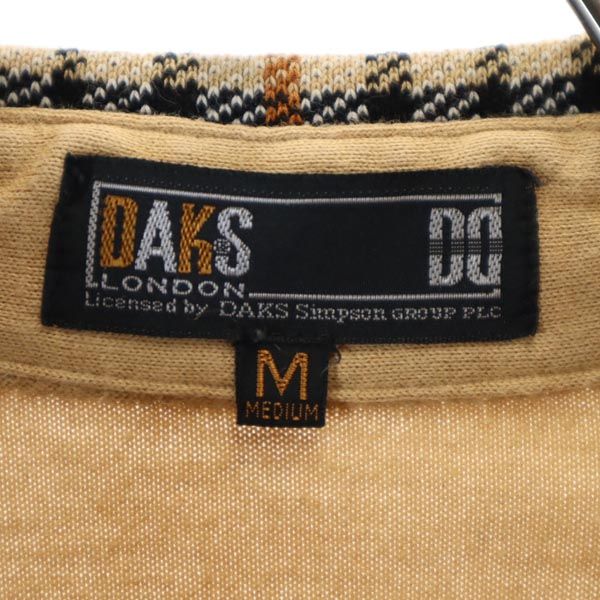 ダックス 日本製 ゴルフ 長袖 ポロシャツ M ベージュ DAKS メンズ