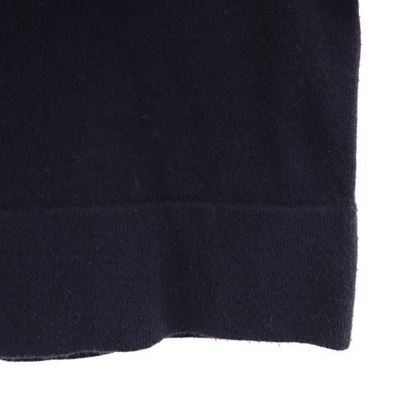 MAX MARA マックスマーラ イタリア製 半袖 タートルネック セーター M ネイビー コットンブレンド ニット レディース