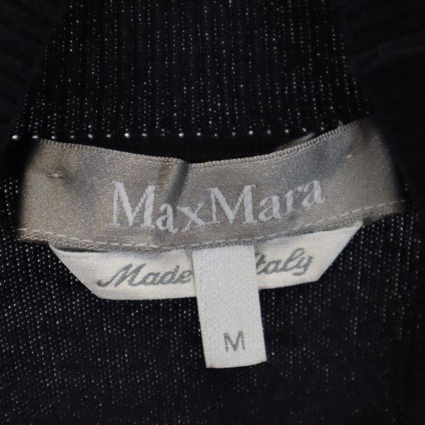 MAX MARA マックスマーラ イタリア製 半袖 タートルネック セーター M ネイビー コットンブレンド ニット レディース