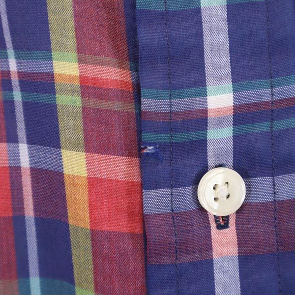 TOWNCRAFT タウンクラフト 90s オールド チェック 長袖 ボタンダウンシャツ XL ネイビー系 メンズ