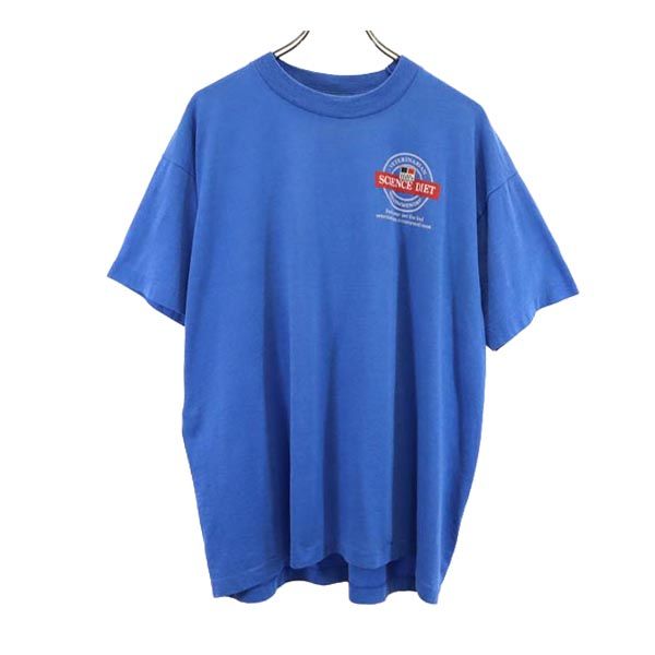 FRUIT OF THE LOOM フルーツオブザルーム 90s オールド USA製 バックプリント 半袖 Tシャツ XL ブルー メンズ