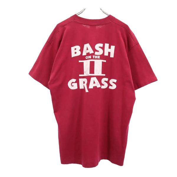 FRUIT OF THE LOOM フルーツオブザルーム 90s オールド USA製 両面ロゴプリント 半袖 Tシャツ XL えんじ メンズ