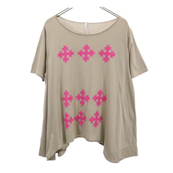 sunaokuwahara スナオクワハラ 半袖 カットソー ベージュ×ピンク レディース