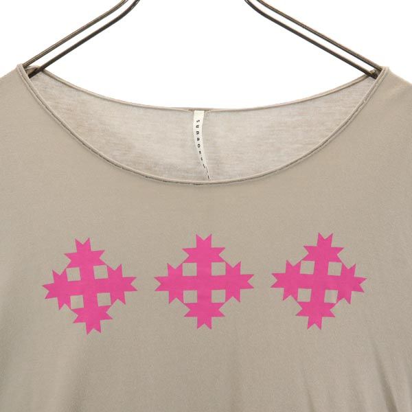 sunaokuwahara スナオクワハラ 半袖 カットソー ベージュ×ピンク レディース