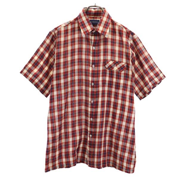 ARROW アロー 80s ヴィンテージ チェック 半袖 シャツ M レッド系 メンズ