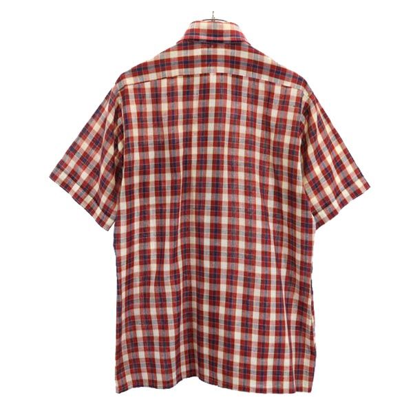 ARROW アロー 80s ヴィンテージ チェック 半袖 シャツ M レッド系 メンズ