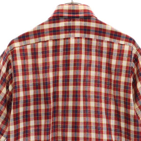ARROW アロー 80s ヴィンテージ チェック 半袖 シャツ M レッド系 メンズ