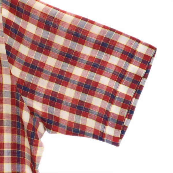 ARROW アロー 80s ヴィンテージ チェック 半袖 シャツ M レッド系 メンズ