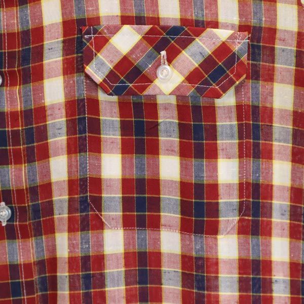 ARROW アロー 80s ヴィンテージ チェック 半袖 シャツ M レッド系 メンズ