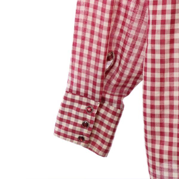 シアーズ 70s ヴィンテージ チェック柄 長袖 ウエスタンシャツ L レッド×ホワイト Sears メンズ