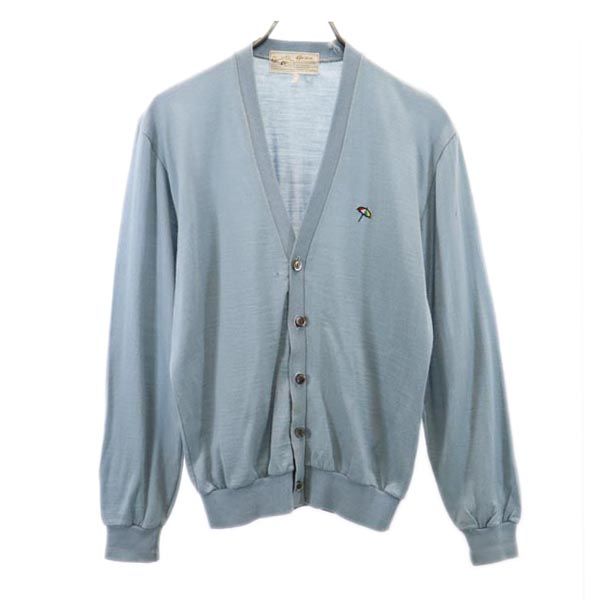 Arnold Palmer アーノルドパーマー ウールブレンド 長袖 Vネック ニット カーディガン M ブルー系 HERO メンズ