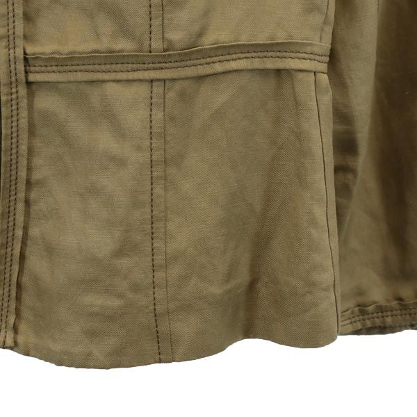 TOMORROWLAND トゥモローランド 日本製 リネン シルクブレンド ノーカラージャケット 38 ブラウン系 collection レディース