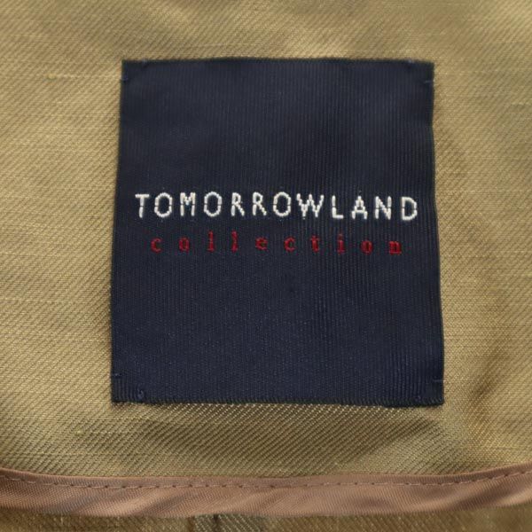 TOMORROWLAND トゥモローランド 日本製 リネン シルクブレンド ノーカラージャケット 38 ブラウン系 collection レディース