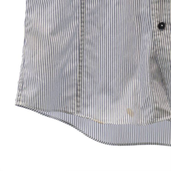 BURBERRY BLACK LABEL バーバリーブラックレーベル 三陽商会 日本製 ストライプ柄 半袖 ボタンダウンシャツ 2 白系 メンズ