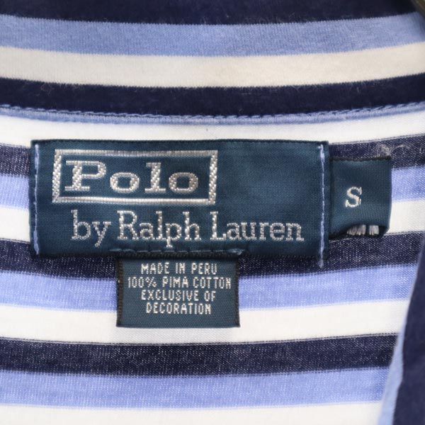 ポロバイラルフローレン ボーダー柄 半袖 ポロシャツ S ブルー系 Polo by Ralph Lauren メンズ