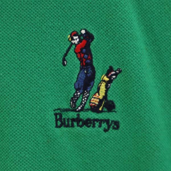 バーバリーズ 90s オールド 半袖 ポロシャツ L グリーン Burberrys 鹿の子 メンズ
