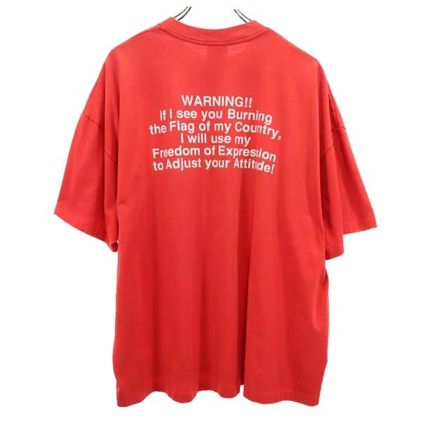 HeF-T ヘフト 90s オールド USA製 半袖 Tシャツ XXL レッド系 ビッグサイズ メンズ