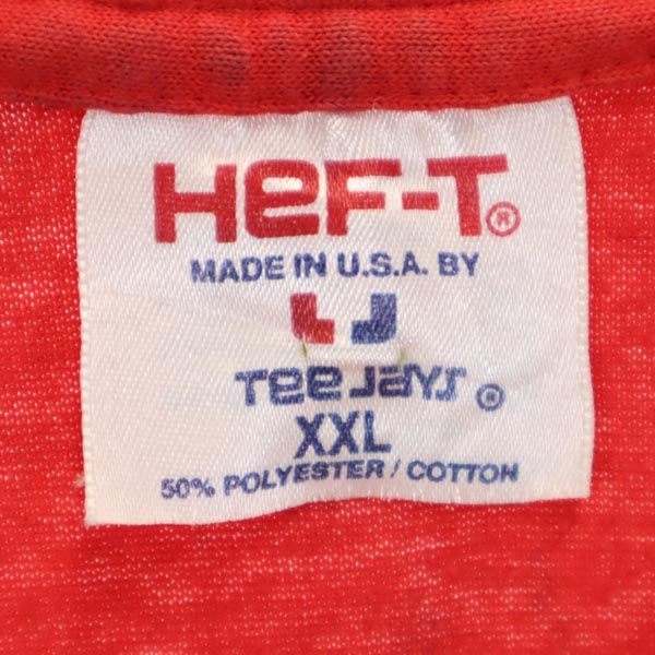 HeF-T ヘフト 90s オールド USA製 半袖 Tシャツ XXL レッド系 ビッグサイズ メンズ