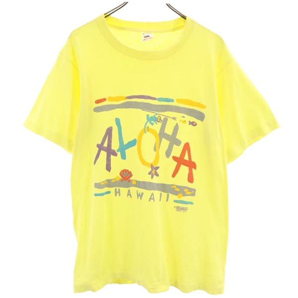 FRUIT OF THE LOOM フルーツオブザルーム 90s オールド USA製 半袖 Tシャツ M イエロー系 メンズ