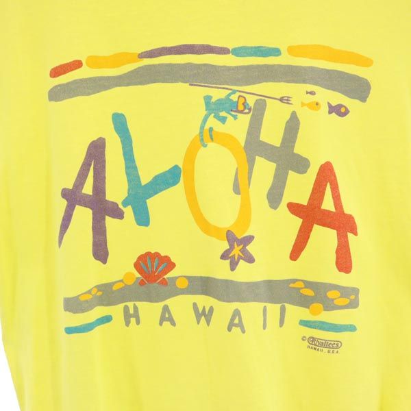 FRUIT OF THE LOOM フルーツオブザルーム 90s オールド USA製 半袖 Tシャツ M イエロー系 メンズ