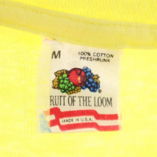 FRUIT OF THE LOOM フルーツオブザルーム 90s オールド USA製 半袖 Tシャツ M イエロー系 メンズ