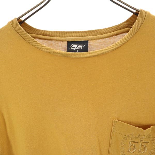 55DSL フィフティーファイブディーエスエル 半袖 Tシャツ S ブラウン系 ポケT メンズ