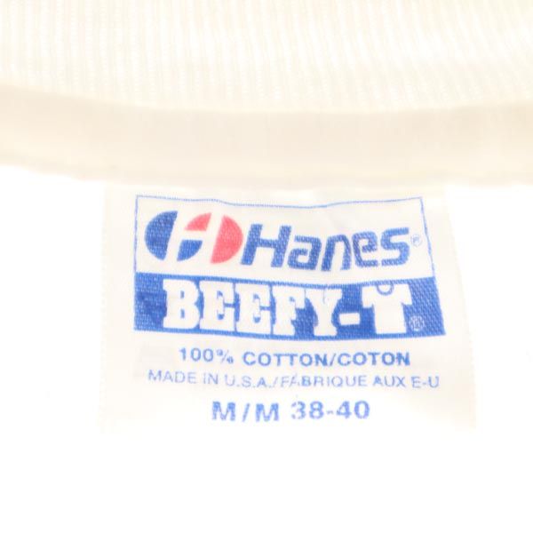 Hanes ヘインズ 80s 90s オールド USA製 半袖 Tシャツ M ホワイト系 メンズ