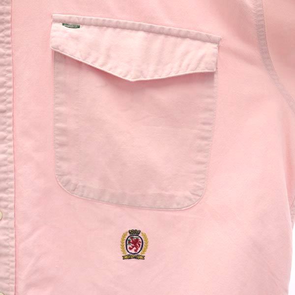 TOMMY HILFIGER トミーヒルフィガー 90s オールド フラッグタグ オックスフォード 長袖 ボタンダウンシャツ M ピンク メンズ