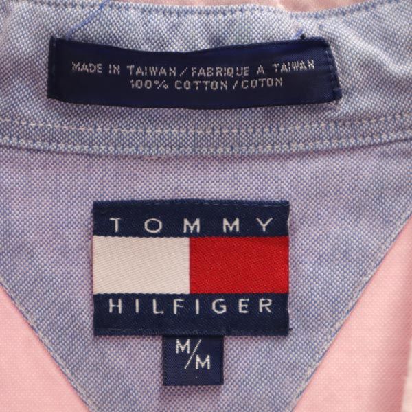 TOMMY HILFIGER トミーヒルフィガー 90s オールド フラッグタグ オックスフォード 長袖 ボタンダウンシャツ M ピンク メンズ