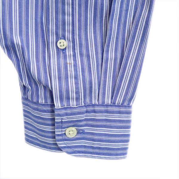 ジェイクルー 90s 巨人タグ ストライプ柄 長袖 ボタンダウンシャツ 161/2 青系 J.CREW メンズ