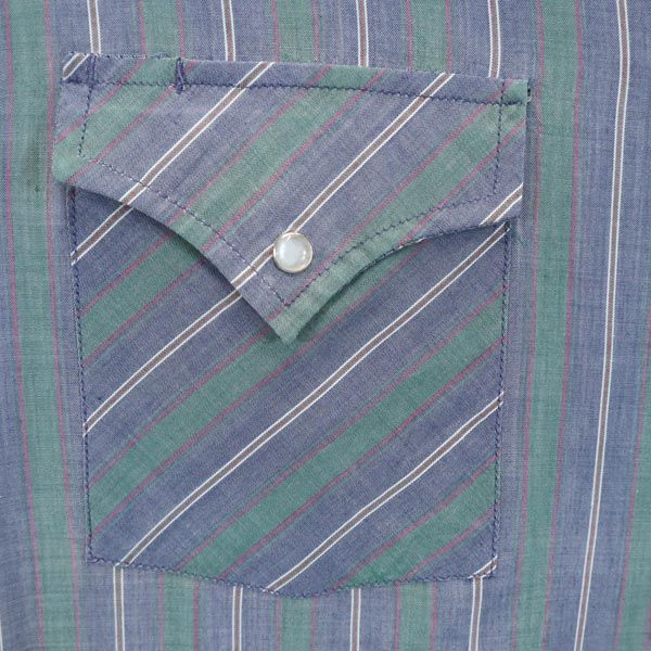 ELY CATTLEMAN エリーキャトルマン 70s ヴィンテージ チェック柄 長袖 ウエスタンシャツ 17.5- グリーン×ブルー メンズ