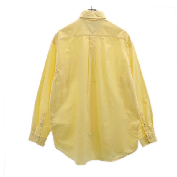 TOMMY HILFIGER トミーヒルフィガー 90s オールド フラッグタグ 長袖 オックスフォード ボタンダウンシャツ M イエロー メンズ