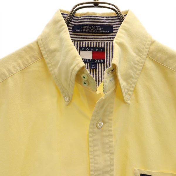 TOMMY HILFIGER トミーヒルフィガー 90s オールド フラッグタグ 長袖 オックスフォード ボタンダウンシャツ M イエロー メンズ
