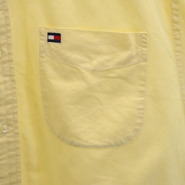 TOMMY HILFIGER トミーヒルフィガー 90s オールド フラッグタグ 長袖 オックスフォード ボタンダウンシャツ M イエロー メンズ