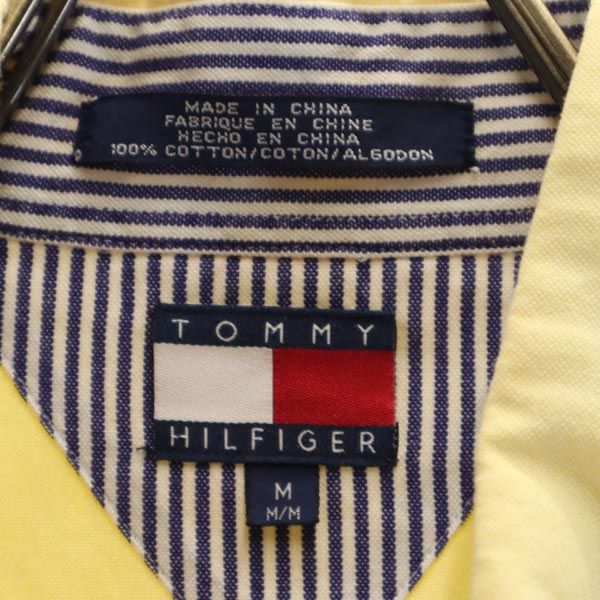 TOMMY HILFIGER トミーヒルフィガー 90s オールド フラッグタグ 長袖 オックスフォード ボタンダウンシャツ M イエロー メンズ