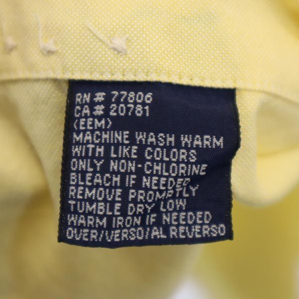 TOMMY HILFIGER トミーヒルフィガー 90s オールド フラッグタグ 長袖 オックスフォード ボタンダウンシャツ M イエロー メンズ