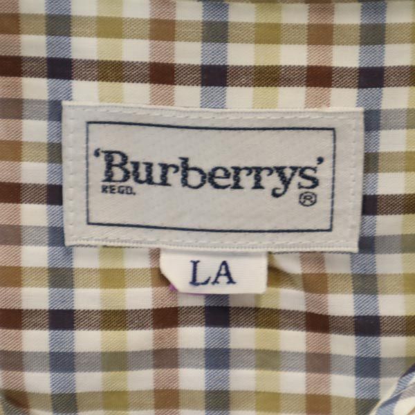 Burberrys バーバリーズ 90s オールド チェック柄 長袖 シャツ LA ブラウン系 メンズ
