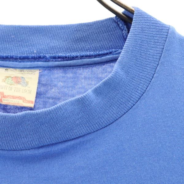 FRUIT OF THE LOOM フルーツオブザルーム 90s オールド USA製 プリント 半袖 Tシャツ S ブルー BYU メンズ