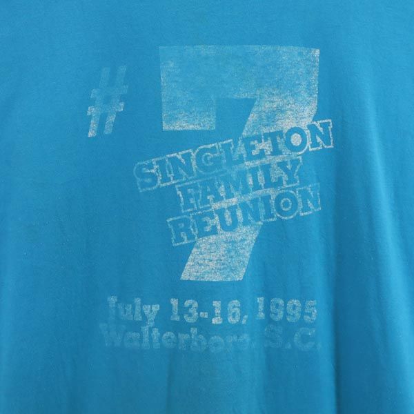 Hanes ヘインズ 90s オールド USA製 プリーツプリーズ 半袖 Tシャツ L ブルー系 メンズ