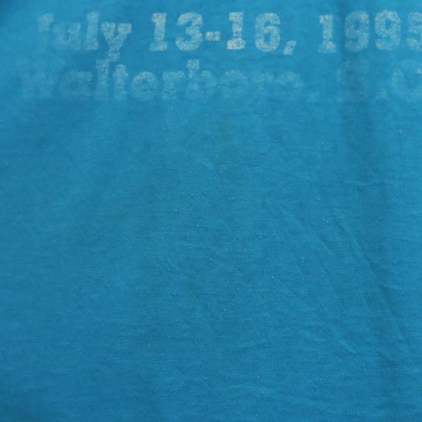 Hanes ヘインズ 90s オールド USA製 プリーツプリーズ 半袖 Tシャツ L ブルー系 メンズ