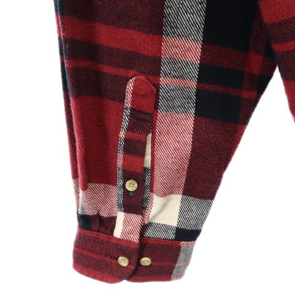 TOMMY HILFIGER トミーヒルフィガー 90s オールド フラッグタグ チェック柄 長袖 ネルシャツ L ボルドー系 メンズ