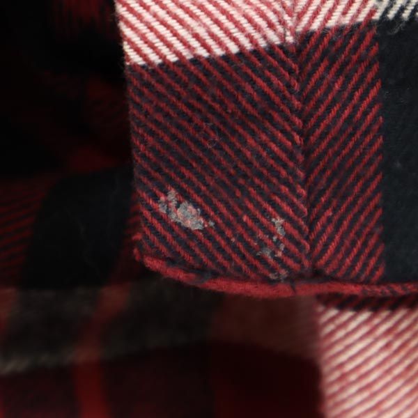 TOMMY HILFIGER トミーヒルフィガー 90s オールド フラッグタグ チェック柄 長袖 ネルシャツ L ボルドー系 メンズ