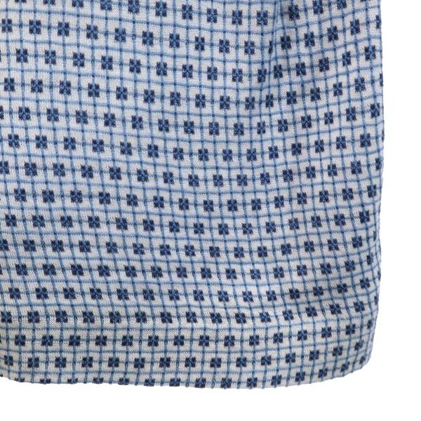 Dunhill ダンヒル 80s ヴィンテージ イタリア製 総柄 長袖 シャツ ホワイト×ブルー メンズ