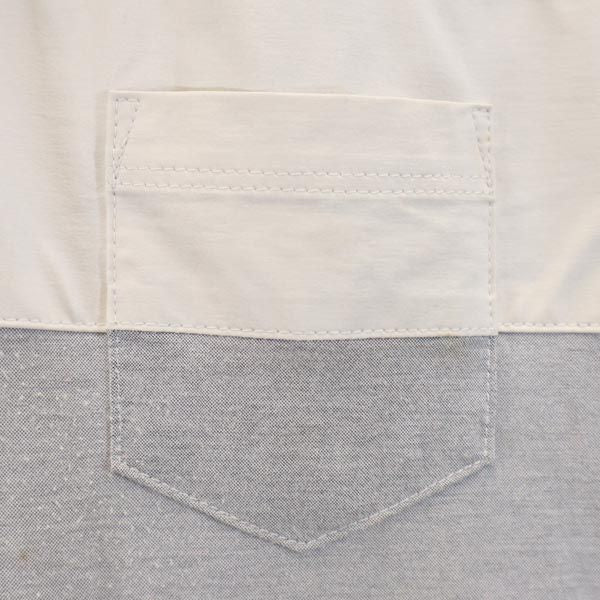 LANVIN en Bleu ランバンオンブルー 日本製 ボーダー 半袖 ポロシャツ 48 グレー×ホワイト メンズ