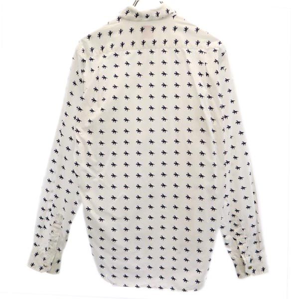 A BATHING APE アベイシングエイプ 日本製 総柄 長袖 シャツ M ホワイト系 メンズ