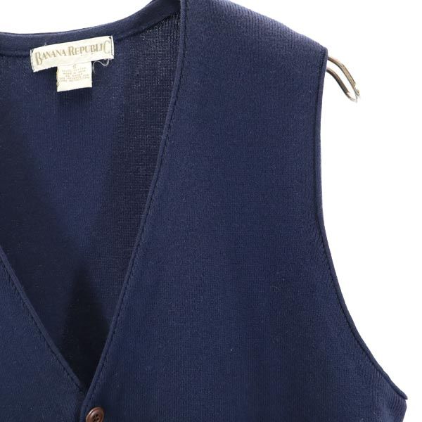 Banana Republic バナナリパブリック 80s 90s オールド コットン ニットベスト S ネイビー メンズ